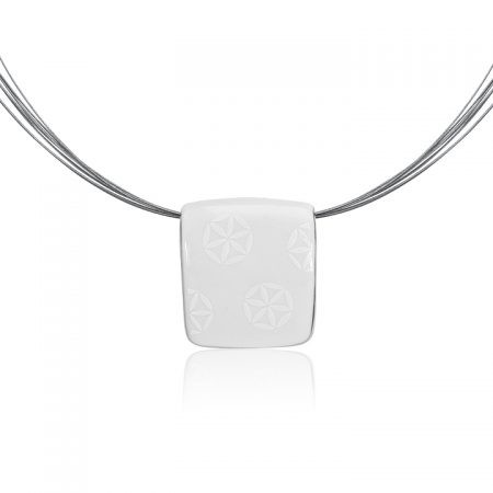 Minimal White&Platinum Quadrant Pendant