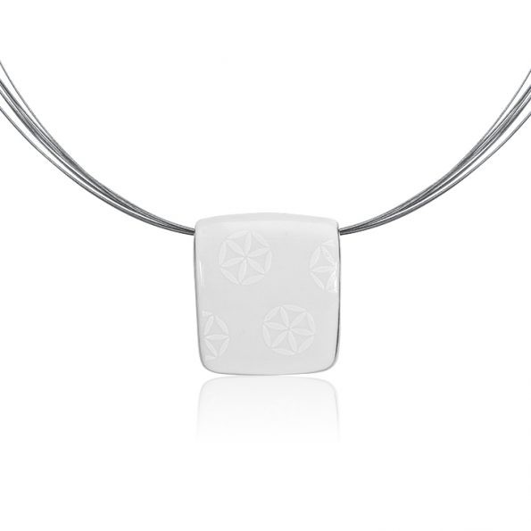 Minimal White&Platinum Quadrant Pendant