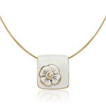 Myosotis Fine Porcelain Gold Pendant