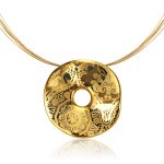 Pure Gold Fine Porcelain Rounded Pendant