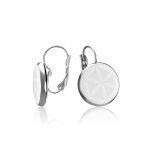 Minimal White&Platinum Round Earrings