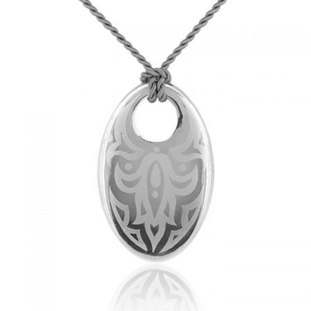 Pure Platinum Fine Porcelain Oval Pendant