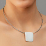 Minimal White&Platinum Quadrant Pendant