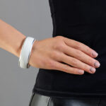 Minimal White&Platinum Bracelet – Patterned