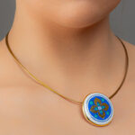 Gold of the desert Blue Pendant