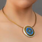 Gold of the desert Blue Large Pendant