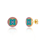 Gold of the desert Pink Earrings