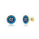 Gold of the desert Blue Mandala Earrings