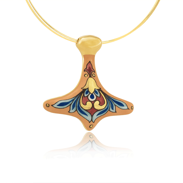 Art Nouveau Riga Powder Floral Pendant