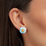 Myosotis Fine Porcelain Blue Earrings