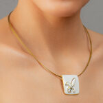 Lily King Fine Porcelain Gold Pendant