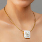 Myosotis Fine Porcelain Gold Pendant