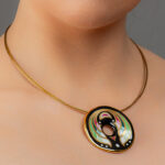 Art Deco Green Rounded Pendant