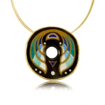 Art Deco Blue Rounded Pendant