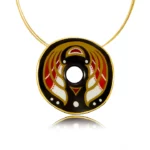 Art Deco Red Round Pendant