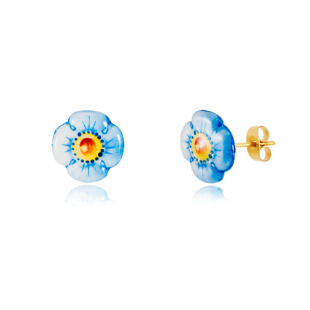 Myosotis Fine Porcelain Blue Earrings