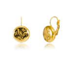 Gold Plated Fine Porcelain Earrings Leverback