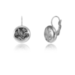 Platinum Plated Fine Porcelain Leverback Earrings