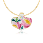 Pink Matyo Fine Porcelain Pendant (Spade)