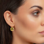 Gold Plated Fine Porcelain Earrings Leverback